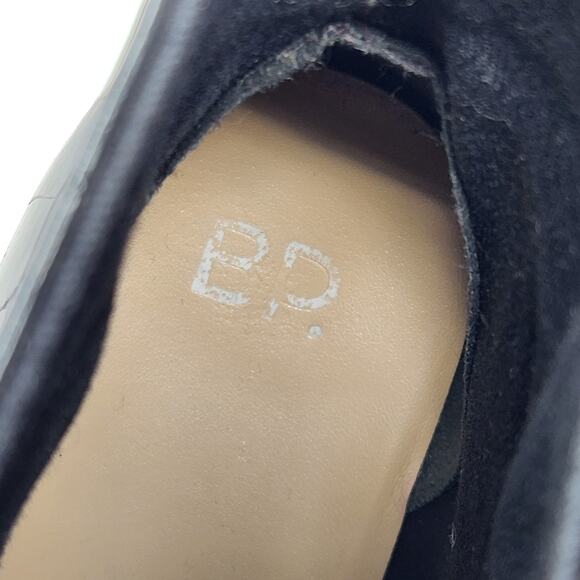 BP Marley Faux Leather Front Zip Croc Embossed Platform Bootie Black Size 9 M - Picture 7 of 8